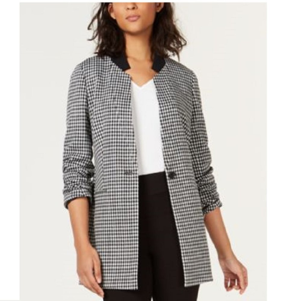 Bar III 8 Black White One Button Jacket 1D810